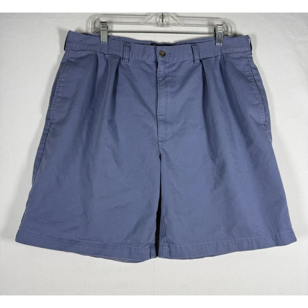 Vintage Polo Ralph Lauren Tyler Shorts Mens 38 (36?) Blue Pleated Classic Chino
